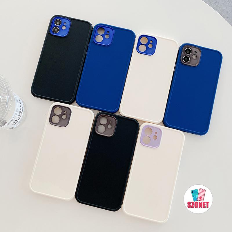 Ốp Lưng Tpu Mềm Màu Trơn Ống Kính Máy Ảnh Cho Iphone 11 12 Pro Max Xs Xr 8 7