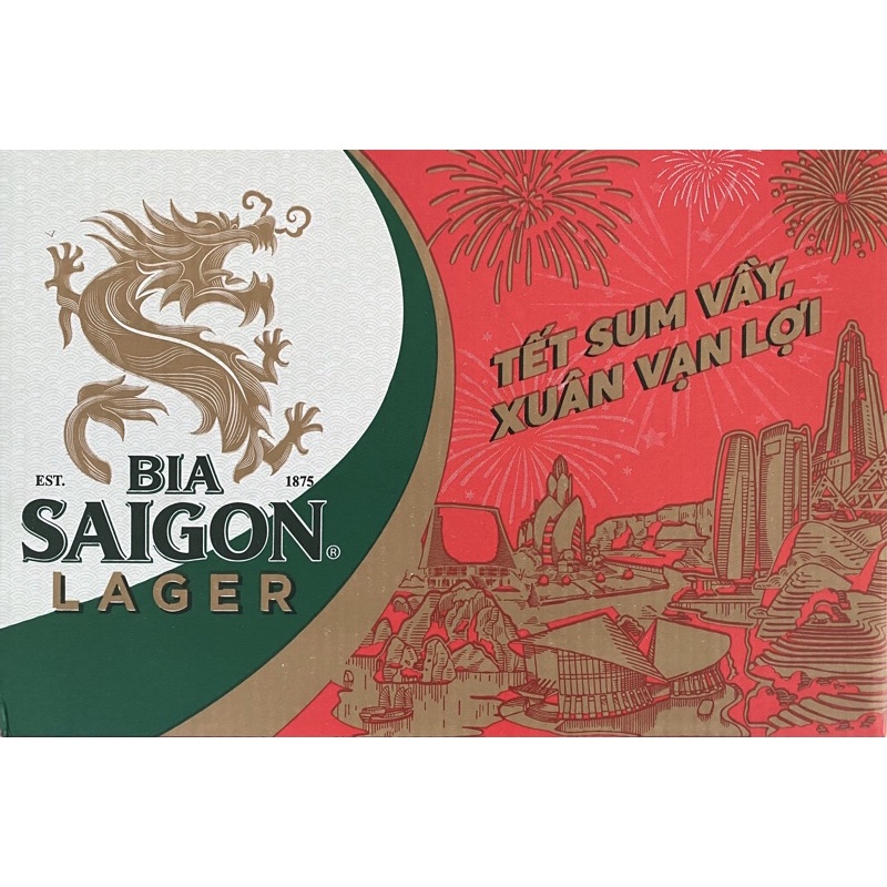 (Date: 25/11/2022) Bia Sài Gòn Lager - thùng 24 lon