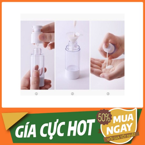 ❣️[Chai Lọ Hút Chân Không]❣️ Chai Nhựa Trong Suốt Nhấn Xịt Giọt Hút Chân Không 5ml/15ml/30ml/50ml Chiết Mỹ Phẩm