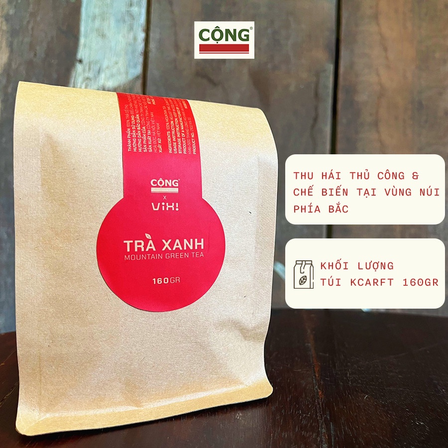 Trà xanh cổ thụ Cộng Cà Phê x ViXi 160 gram