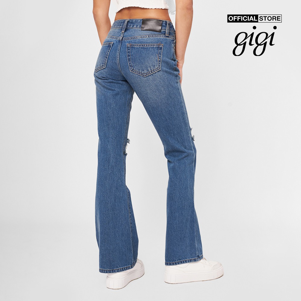 Gigi - Quần jeans nữ ống loe rách gối thời trang G3104J211306-57