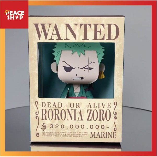 Mô hình giấy Anime Chibi Roronoa Zoro - Anime One Piece kèm kit mô hình hộp trang trí TS2