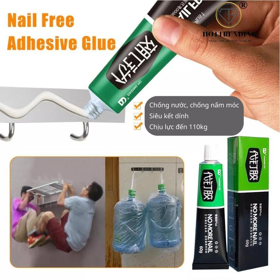 Keo siêu dính Nhật Bản No More Nail tuýp 60g Keo siêu dán tường dán giày gỗ thuỷ tinh đa năng chống thấm nước hàng chuẩn
