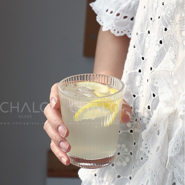 Ly thủy tinh sọc dáng loe 260ml - 400ml  - CS02