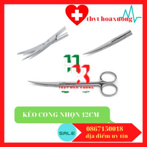 [Hàng Cao Cấp] Kéo Y Tế Cong Nhọn 2 Đầu 12cm - Kéo Cắt Chỉ  Pakistan