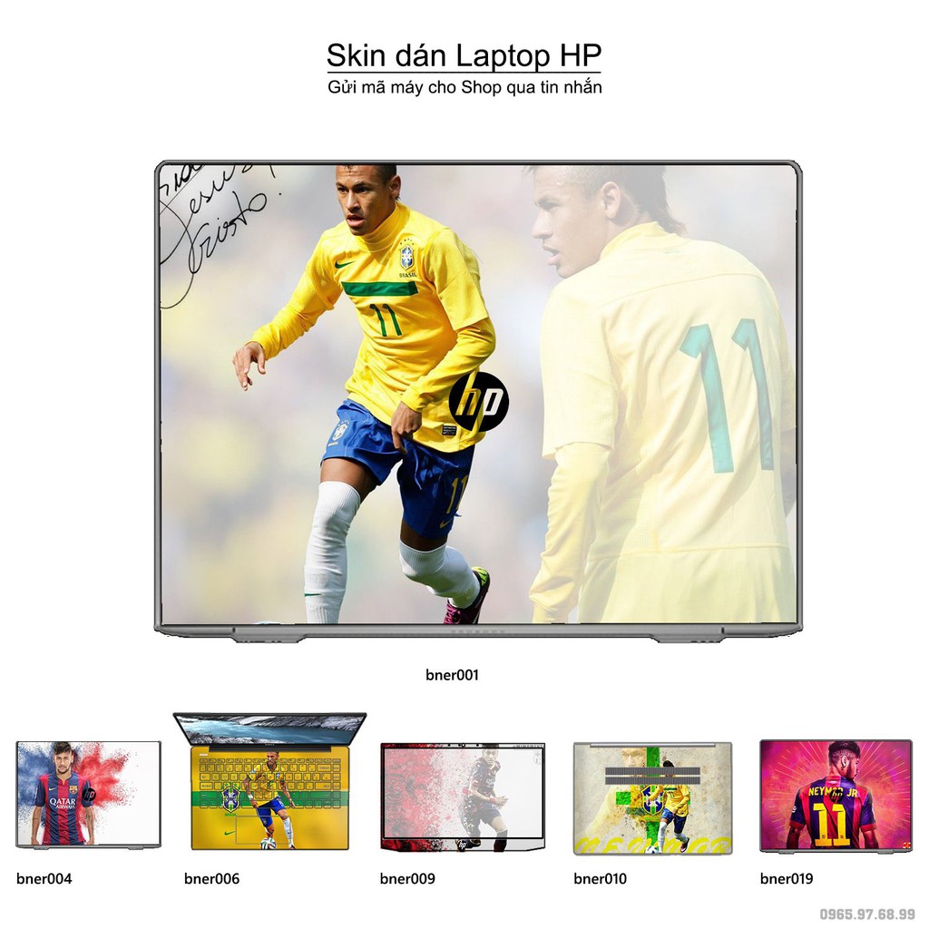 Skin dán Laptop HP in hình Neymar (inbox mã máy cho Shop)