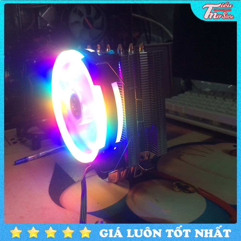 Quạt tản nhiệt CPU snowman 6 ống đồng - fan 12cm cpu tháp tản nhiệt RBG + ống keo tản nhiệt
