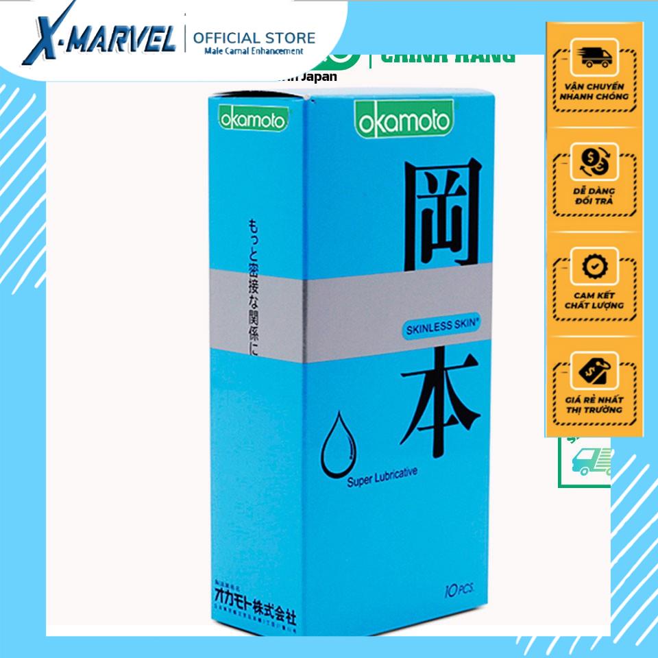 Bao Cao Su Okamoto Skinless Skin Super Lubricated Siêu Bôi Trơn Hộp 10 Cái  XMARVEL