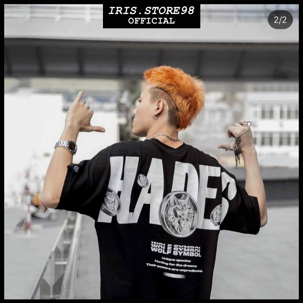 Áo thun Streetwear ✅ Form Rộng Nam Nữ Unisex Phông Tay Lỡ Oversize Chất đẹp - Áo HADES Đen By bear.story