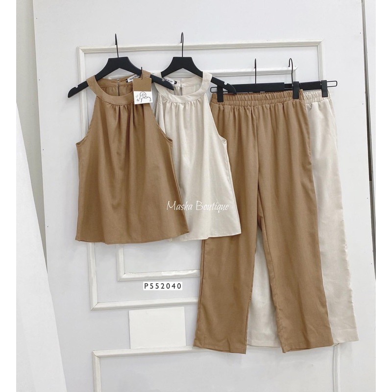 SNU184 - SET NỮ ĐŨI TRƠN ÁO CỔ YẾM QUẦN DÀI | BigBuy360 - bigbuy360.vn