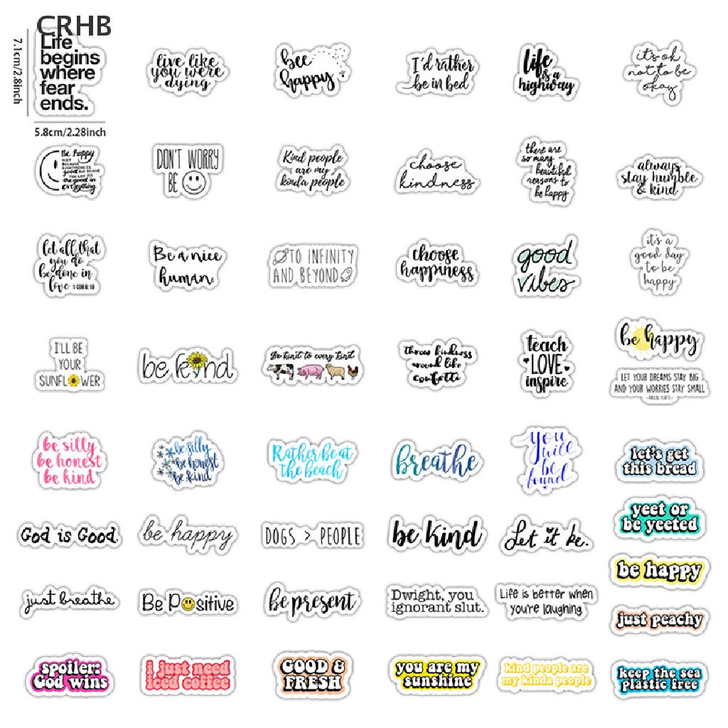 Bộ 50 Sticker Dán Trang Trí Laptop, Máy Tính Mới