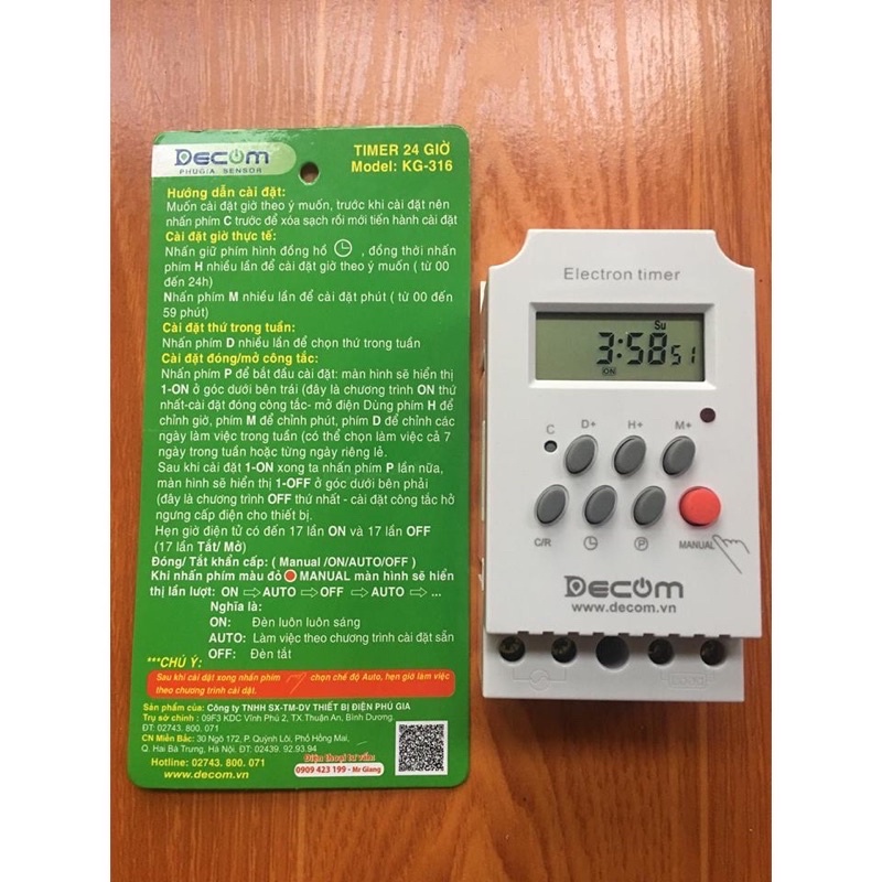 Timer hẹn giờ điện tử tắt bật tự động DECOM