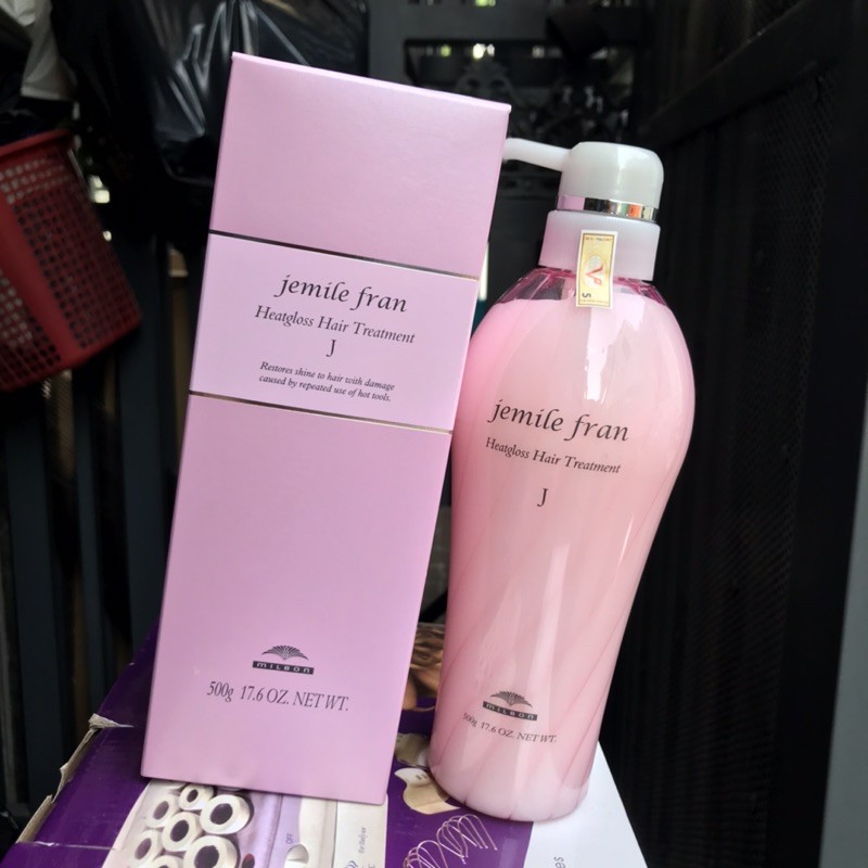 Dầu xả Milbon Jemile Fran Heatgloss Hair Treatment (Diamond) cho tóc khô sơ hư tổn 500ml