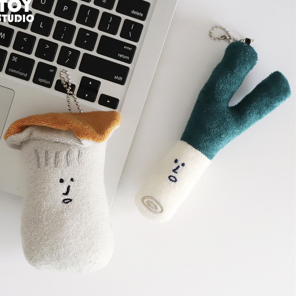 Móc Khóa Hình Rau Củ / Nấm / Hành / Tỏi Nhồi Bông Dễ Thương Sáng Tạo