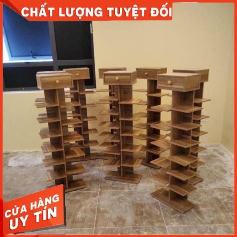 Kệ giày gỗ 7 tầng, kệ giày hình cây gỗ công nghiệp chống ẩm MDF cao cấp