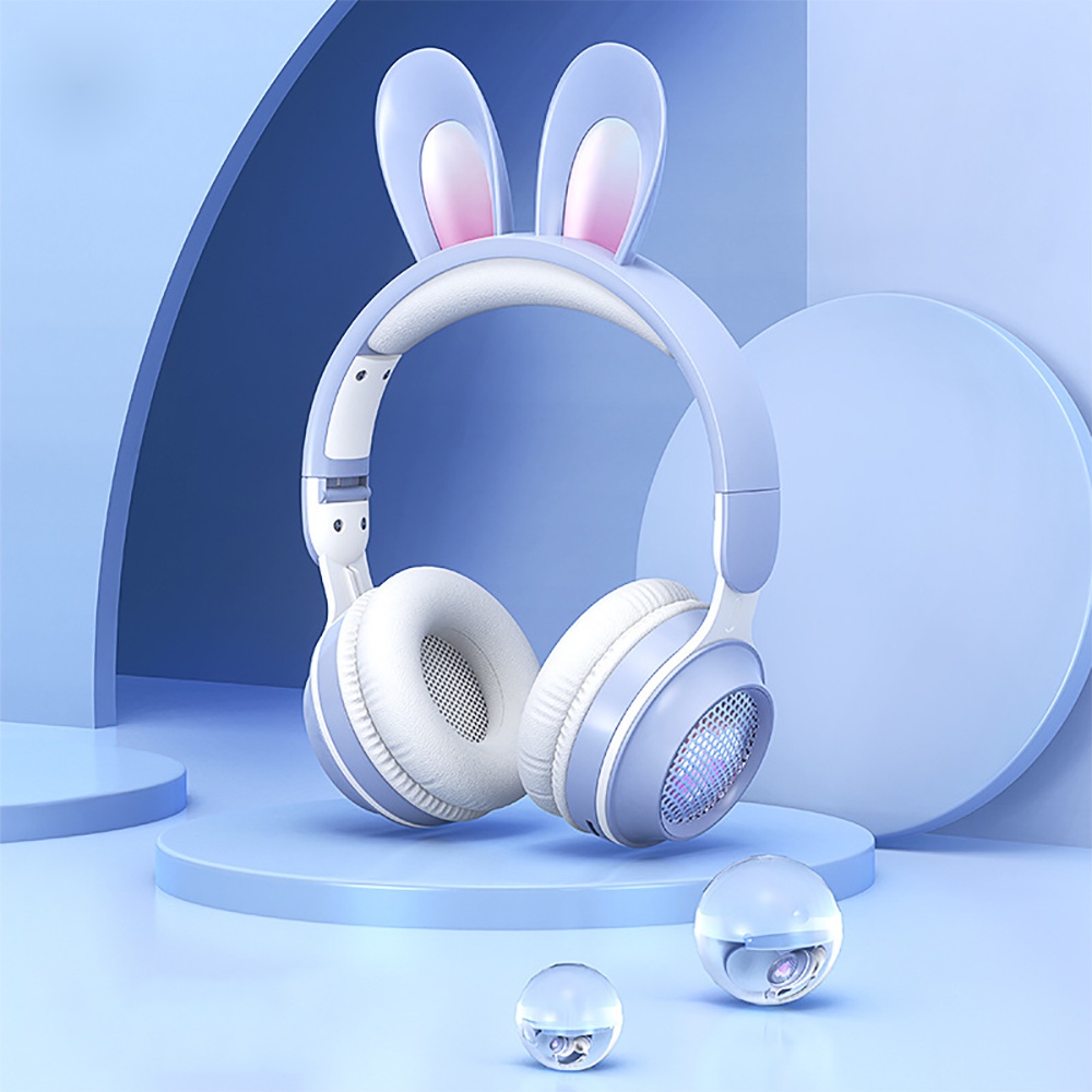 KE-11 New Tai nghe không dây RGB LED dễ Thương Tai Thỏ tai nghe với Mic Stereo âm nhạc Bluetooth Tai nghe trẻ em Gamer tai nghe