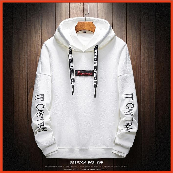 Áo hoodie nam nữ form rộng freesize dưới 65kg màu đen trắng ( IT CANT RAIN) | BigBuy360 - bigbuy360.vn