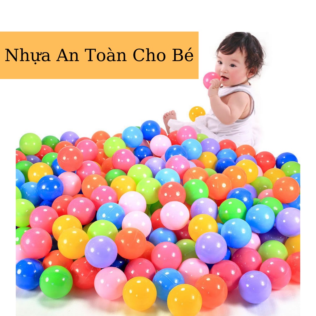 100 Quả Bóng Nhựa Đồ Chơi Cho Bé Loại Căng Dày Dặn Đa Sắc - Seven_mart