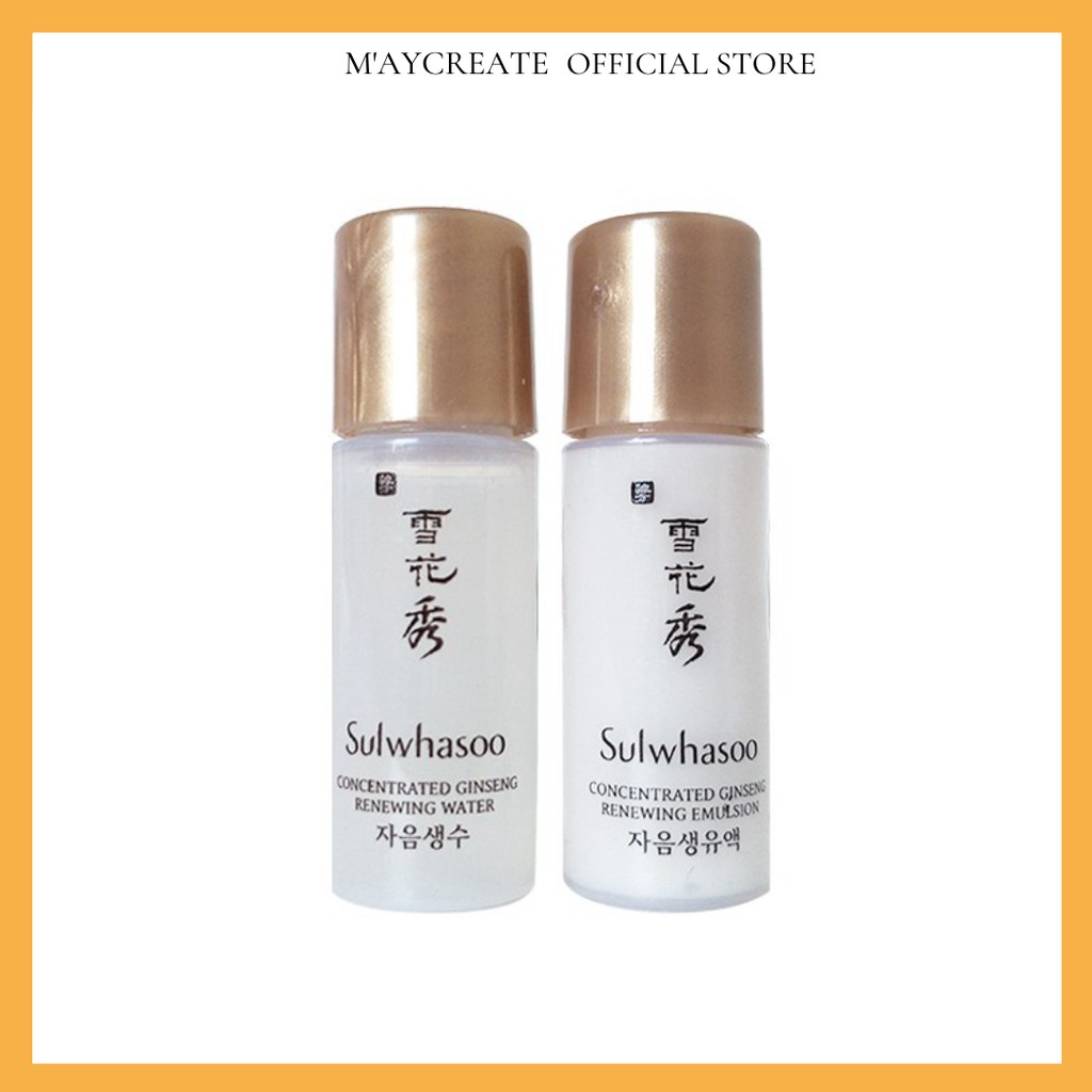 SULWHASOO combo Toner + Sữa dưỡng nâng cơ chống lão hóa Essential Perfecting - Nắp màu kem 5ml SW02