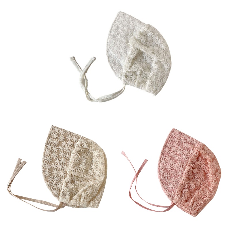 Mũ Vành Rộng Phối Ren Lưới Thoáng Khí Chống Nắng Dành Cho Bé Gái