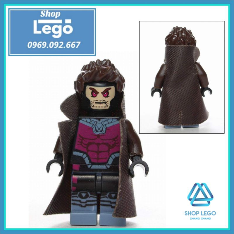 Xếp hình dị nhân Gambit trong X-men siêu cổ áo choàng da siêu sịn Lego Minifigures POGO PG010