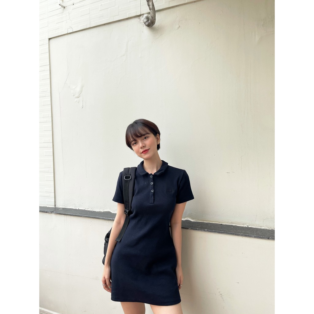 Anniegals - Đầm polo màu xanh dương - Navy Polo Dress