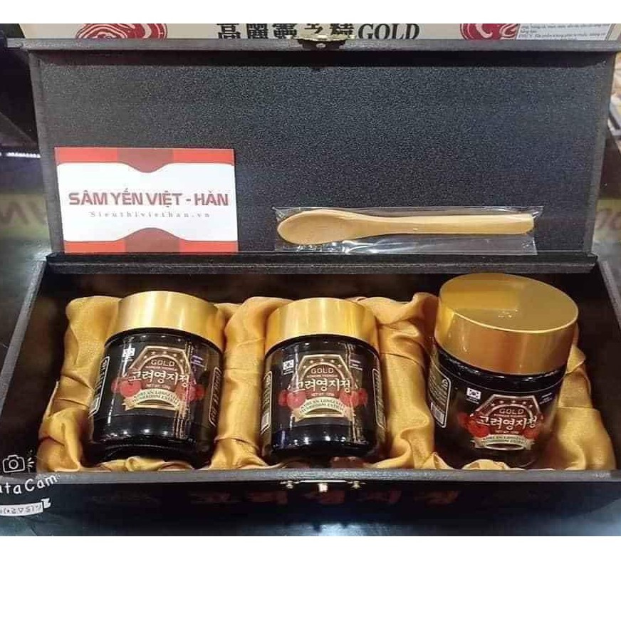 CAO LINH CHI HÀN QUỐC HỘP GỖ ĐEN - HỘP 3 LỌ X 120G