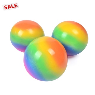 Tdg Soft Rubber Ball Rainbow Color Elastic Tension Rubber Ball Relieve Stress Rebound Vent Toy
