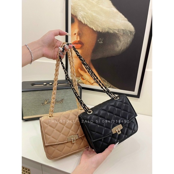 Túi Xách Nữ Ck Khoá Gập, Túi Đeo Chéo Đeo Vai Trần Trám