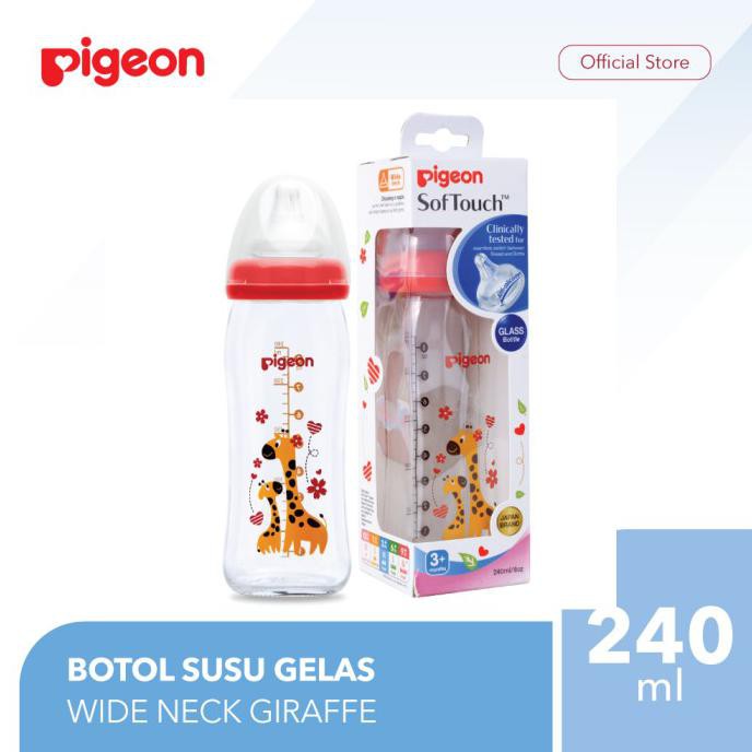 Bình Sữa Thủy Tinh Cổ Rộng In Hình Hươu Cao Cổ Alway There Is A Pigeon 240ml