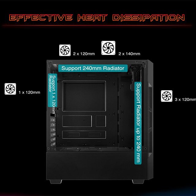 Vỏ case máy tính Xigmatek Nemesis ❤️FREESHIP❤️ BLACK, thùng máy ATX, kính cường lực chính hãng Mai Hoàng - AT Computer