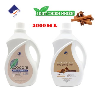 Combo 2 chai : nước lau sàn 2L và nước rửa chén 2L bồ hòn và tinh dầu Quế Ecocare - Tạp Hóa Hữu Cơ Cô Linh