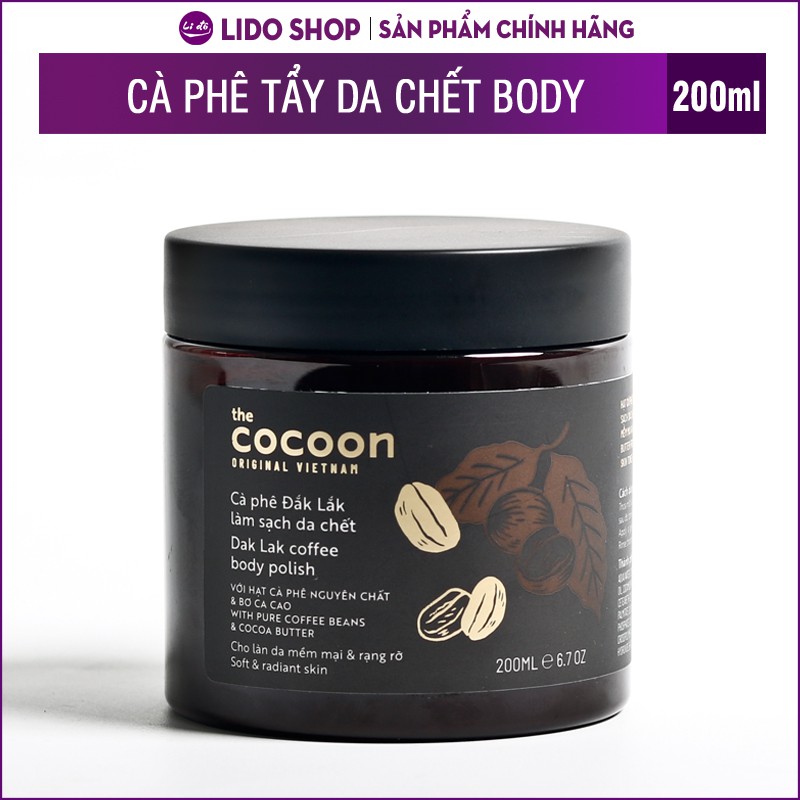 Sạch da chết, tẩy tế bào da chết cà phê Đắc lắc the cocoon 200ml