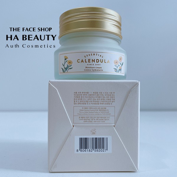 Kem dưỡng ẩm chống lão hóa sáng mịn làm dịu da phục hồi da The Face Shop Calendula Essential Moisture Cream 50ml