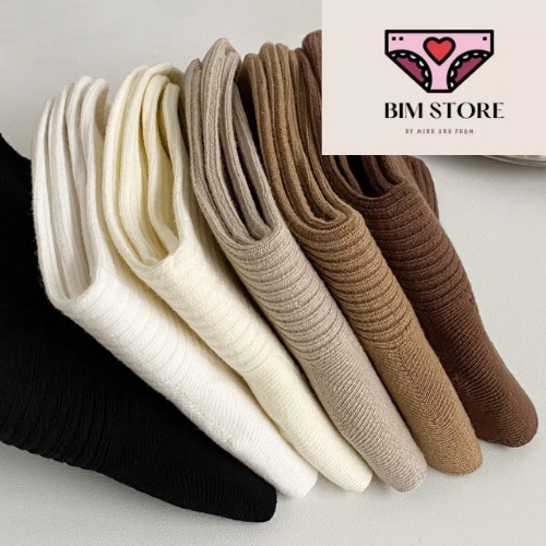 Tất Nữ Cổ Cao, Vớ Trơn Set 5 Màu Siêu Xinh Phong Cách Hàn Quốc Mềm Mại Dễ Phối Đồ M44