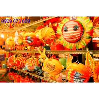 100 Lồng đèn giấy hình thú size lớn tặng 200 cây nến. Lồng đèn giấy Trung Thu