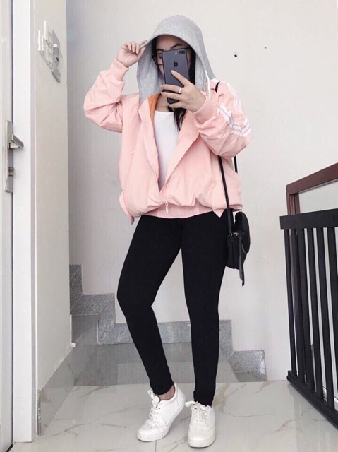 [Mã FASHIONT4WA2 giảm 10K đơn 50K] Áo khoác dù nón nỉ 3 sọc tay (có size lớn ) | BigBuy360 - bigbuy360.vn