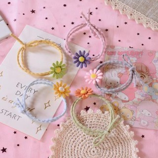 Dây thun cột tóc buộc tóc hoa Daisy được tùy chọn màu