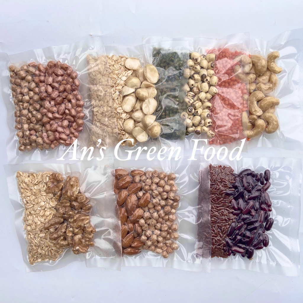 Combo Set 7 gói hạt dinh dưỡng làm sữa mix sẵn cho 1 tuần tiện lợi đầy đủ dinh dưỡng - Nông Sản Sạch An's Green Food