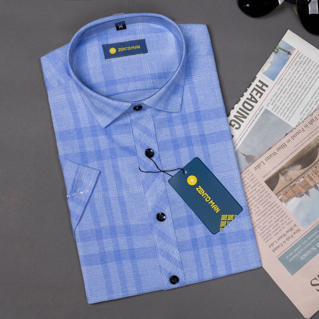 [HQFA88- mã giảm 20k] Zentoman - áo sơ mi nam chính hãng tay ngắn, công sở mới nhất 2021, mềm mịn không nhăn | BigBuy360 - bigbuy360.vn