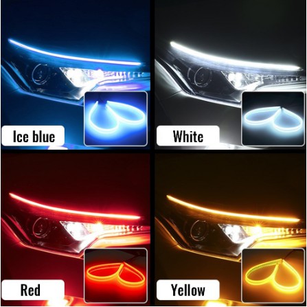Dây led mí audi tích hợp demi xi nhan chạy đuổi 60cm uốn cong làm đèn ban ngày, daylight DRL cho Toyota Vios