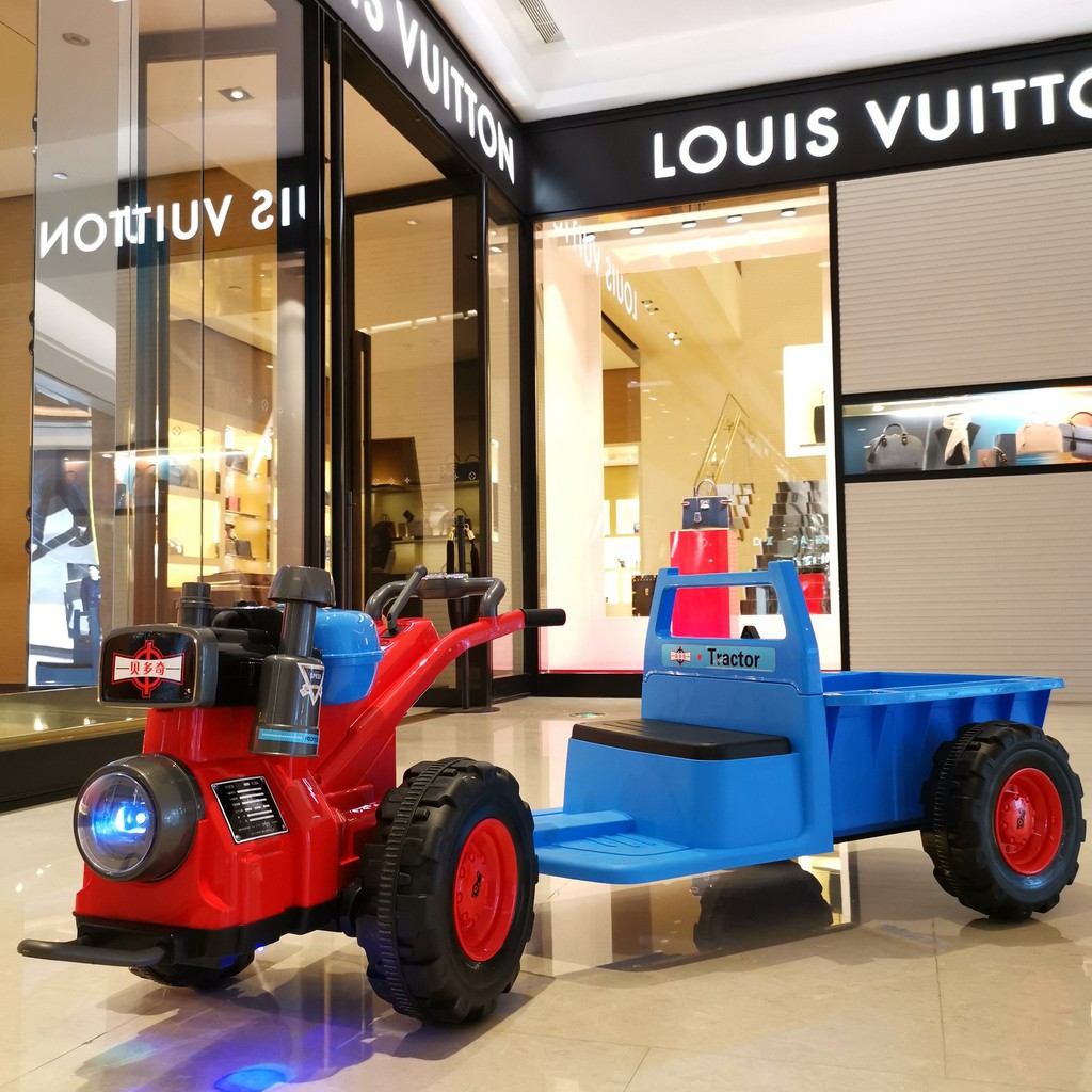 VNTXe máy cày điện Xe công nông điện cho bé - 2 động cơ - kéo siêu khỏe