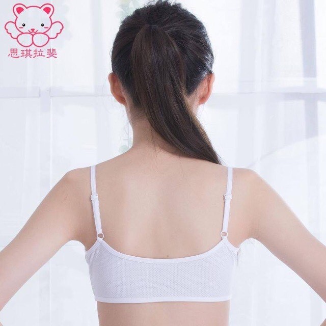 Áo Bra Học Sinh Trẻ em Mút Vừa Phải,Đồ Lót  Cotton Gân Tăm BR36