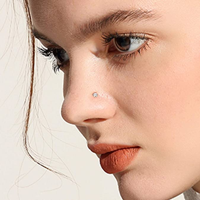 Khuyên Xỏ Mũi Chữ L Đính Đá Thời Trang Cá Tính