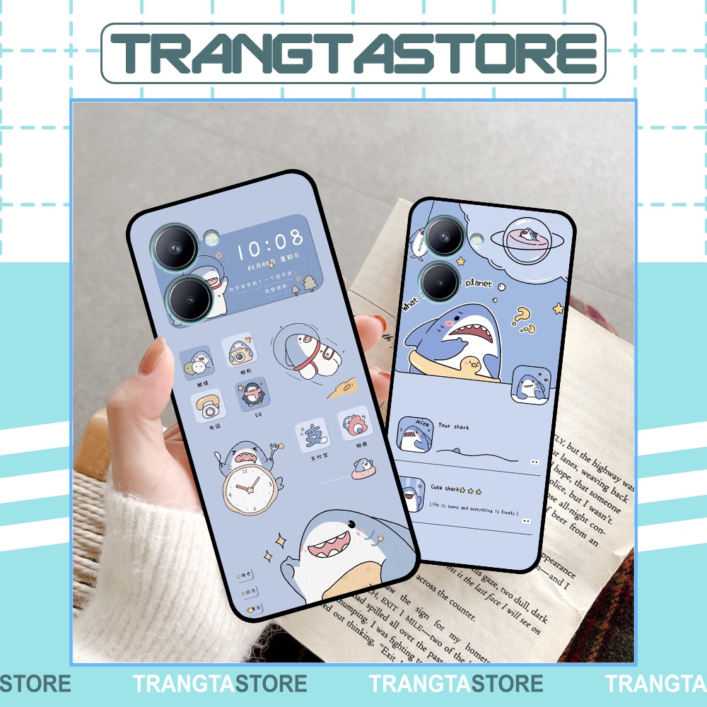 Ốp Realme C33 in hình nền cá mập đáng yêu giá rẻ
