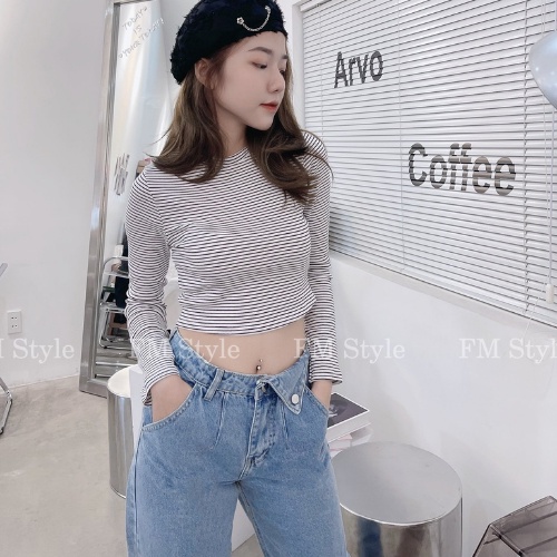 Quần baggy jean nữ FM Style quần jean bò ống suông rộng nữ cạp cao phong cách Hàn Quốc sành điệu 211126015