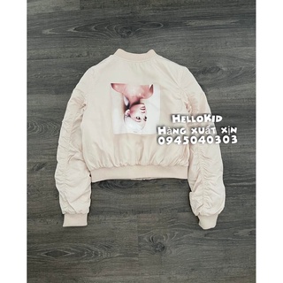 A57 - Áo khoác lụa bomber hình ariana