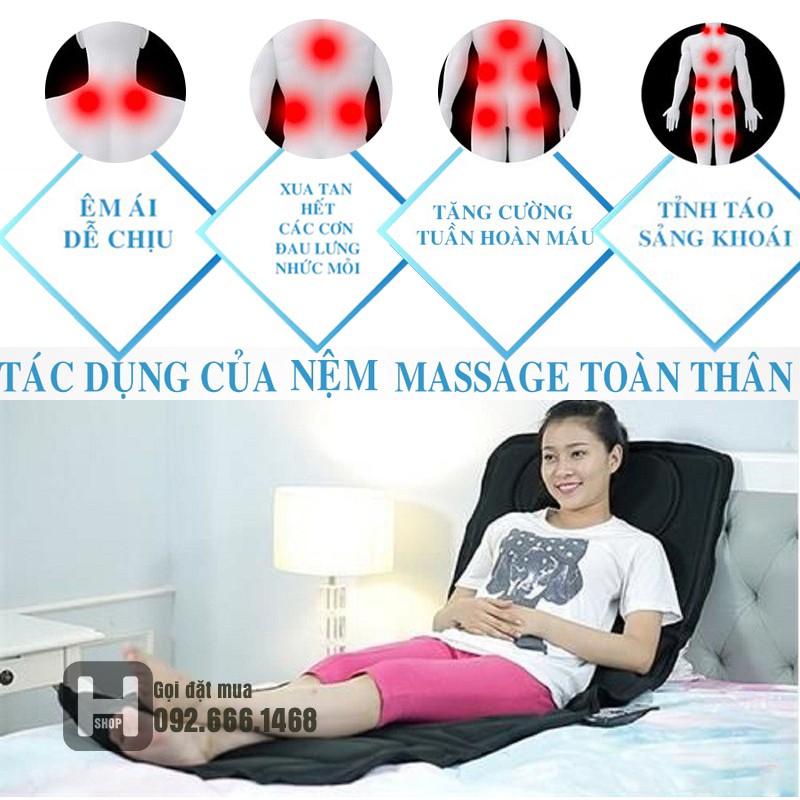 ĐỆM MASSAGE TOÀN THÂN XUẤT XỨ NHẬT BẢN BẢO HÀNH 12 THÁNG DỔI MỚI