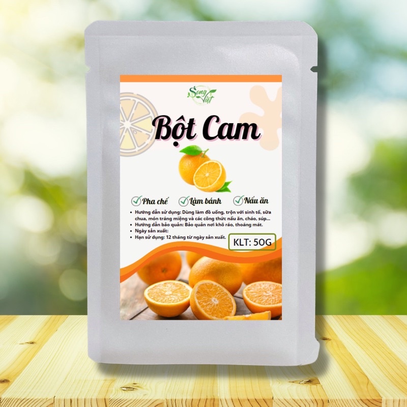 Bột cam làm bánh, tạo màu, pha chế gói 50gram