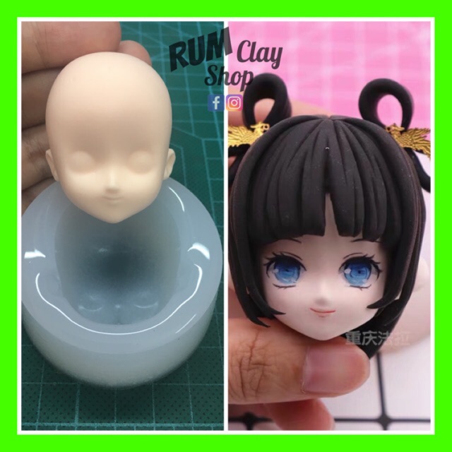 [R56] Khuôn silicone Khuôn mặt Doll lớn
